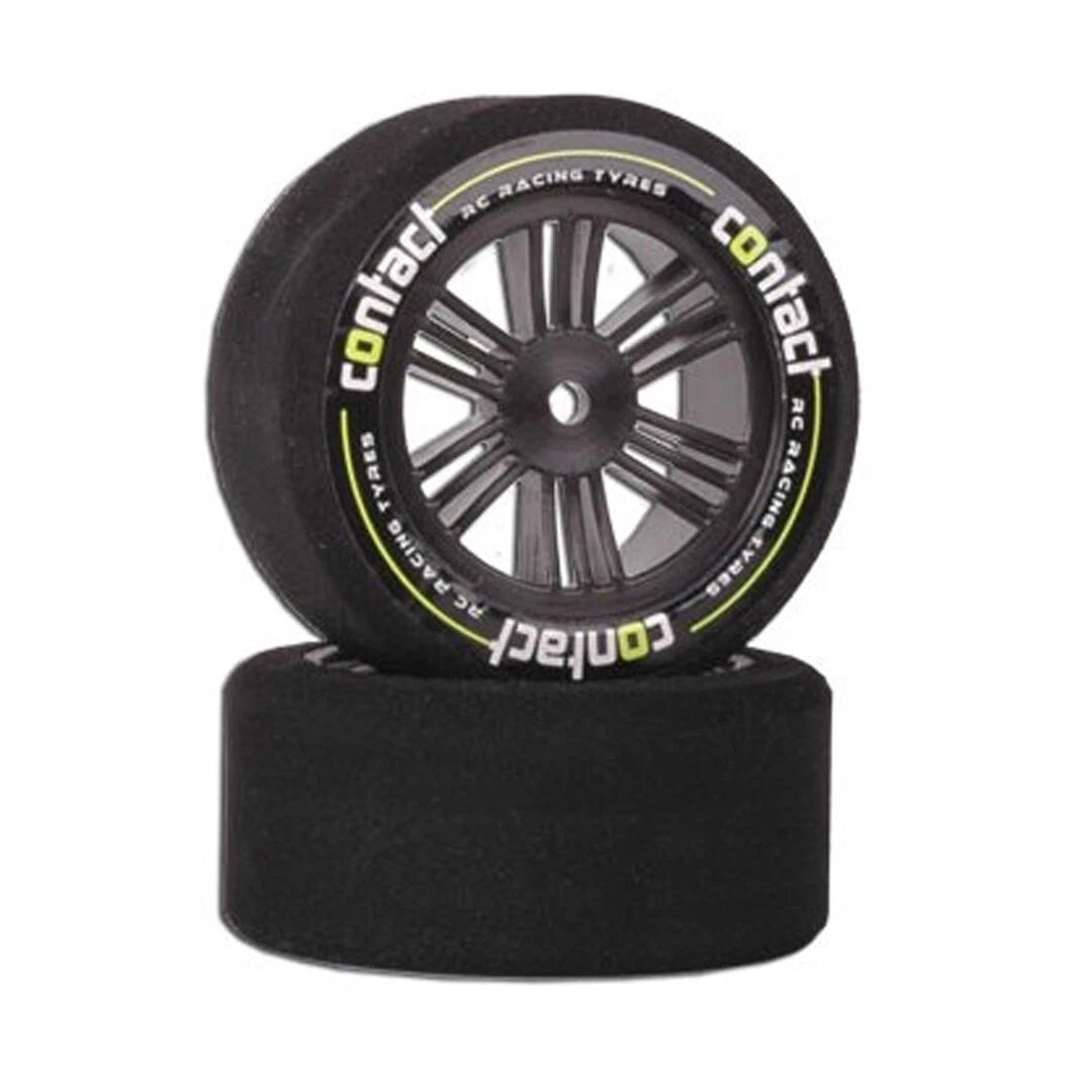 Contact RC J1A73 1/10 Front Double Compound A Soft Black Carbon Wheels (2)