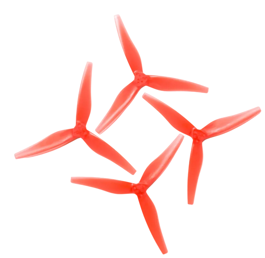 Emax Avia Ultralight 5030-3 / 5" Tri-Blade Replacement FPV Drone Props (4 Pack) - Red