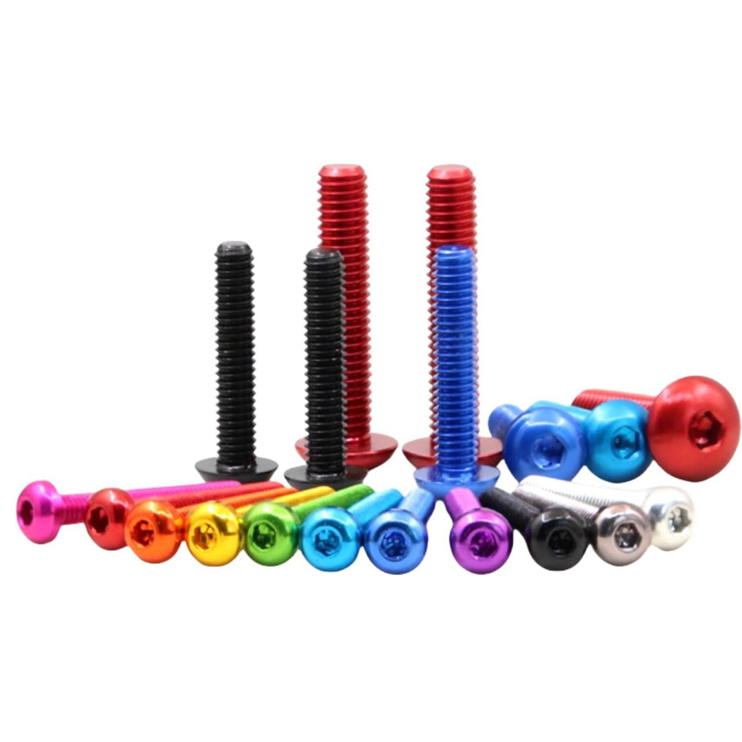 M3 7075 Aluminum Bolt, Hex, Button Head (20pc) - Choose Size / Color