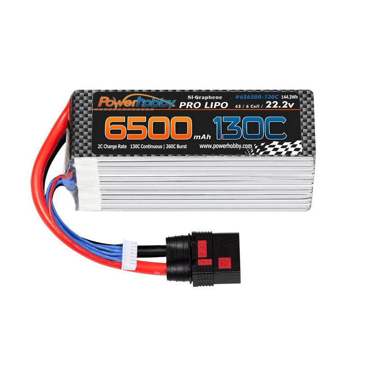 Powerhobby 6S 22.2V 6500mah 130C GRAPHENE Lipo Battery w QS8 Plug 8AWG Wire
