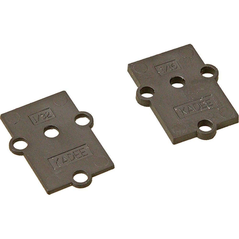 Kadee #851 O Scale Plastic Shims for #817 or #819 Gearbox 1/16" & 1/32" - Black