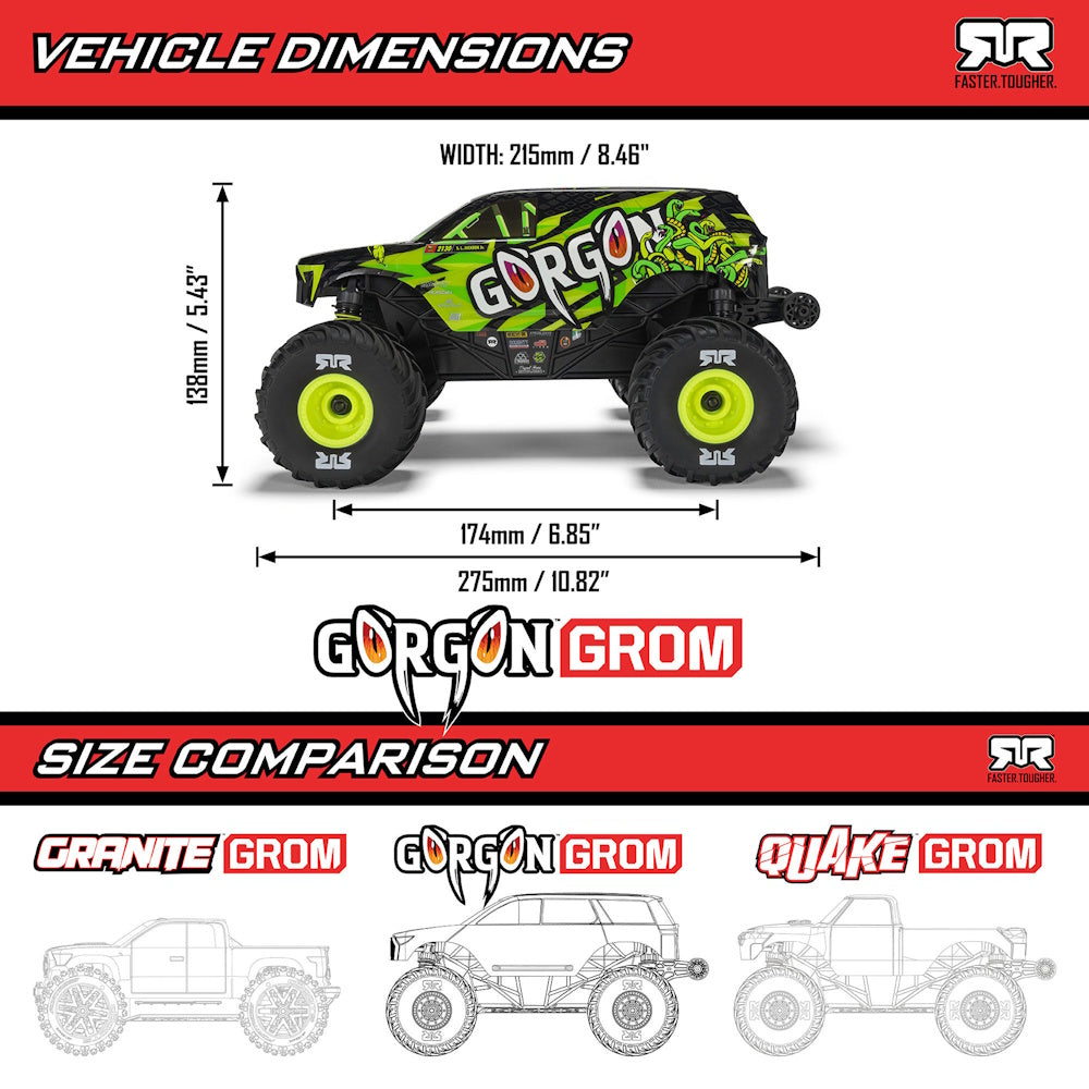 ARRMA 2130T3 [Bronze] Gorgon Grom 4x4 1/16 Scale RTR Brushed Monster Truck