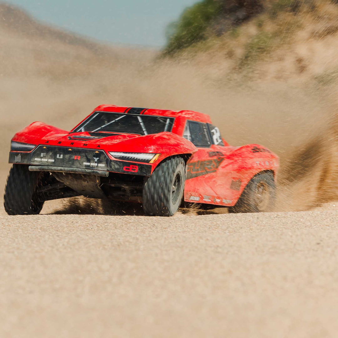ARRMA ARA3221ST1 - 1/10 FURY 2WD RTR Brushed Short Course Truck - Red