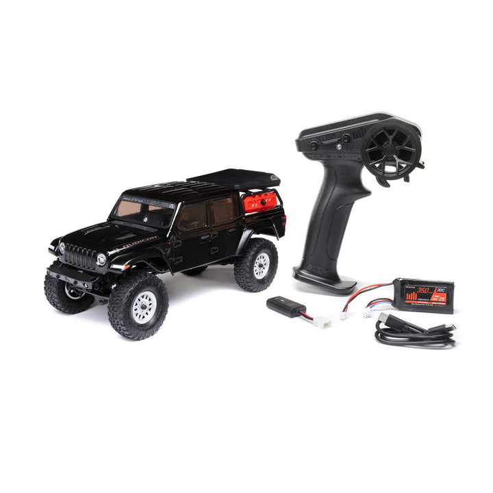 Axial 1/24 SCX24 Jeep JT Gladiator 4WD Rock Crawler Brushed RTR, Black
