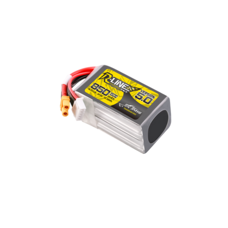 Tattu R-Line Version 5.0 850mAh 4S 14.8V 150C LiPo Battery Pack with XT30 Plug