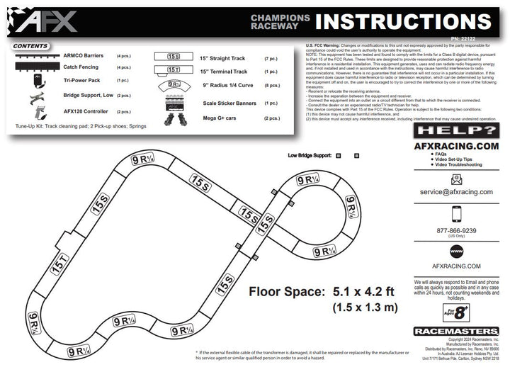 AFX Champions Raceway HO Slot Car Race Track Set 22122 Formula F1