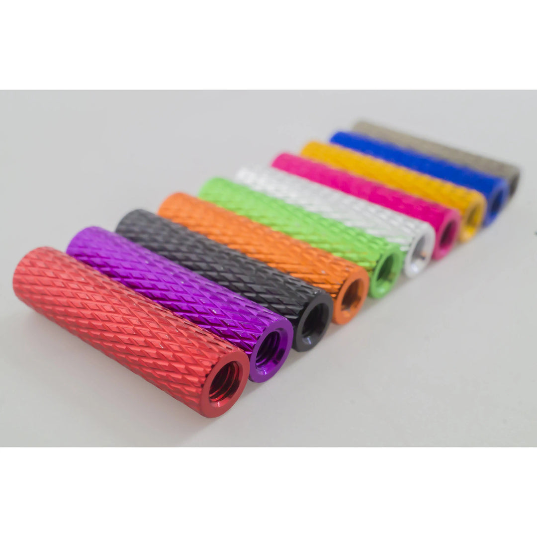 M3 Standoff, Knurled Aluminum (6pcs) - Choose Length, Color