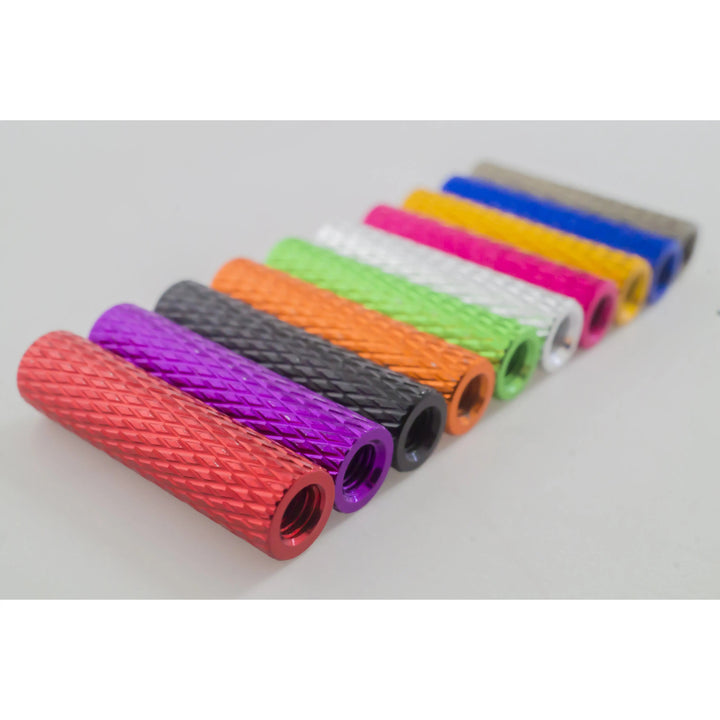 M3 Standoff, Knurled Aluminum (6pcs) - Choose Length, Color