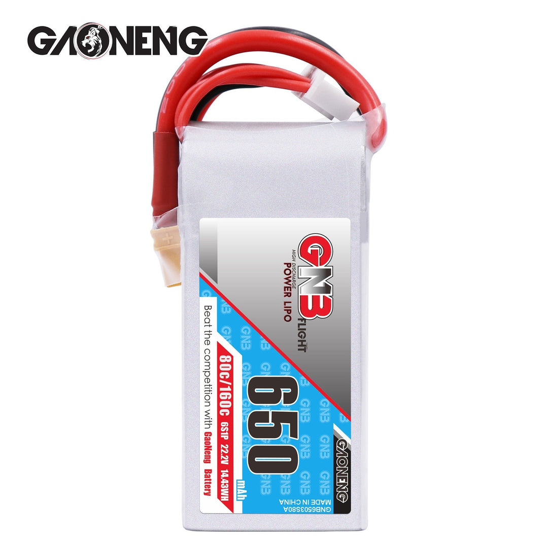 GNB 650mAh 22.2v 6S 80C - XT30 Lipo Battery