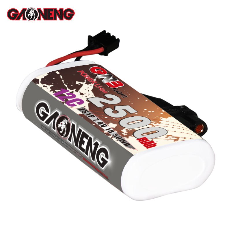 GNB 2500mah 7.4V 2S 12C Li-ion Battery Pack 18650 Long Range FPV