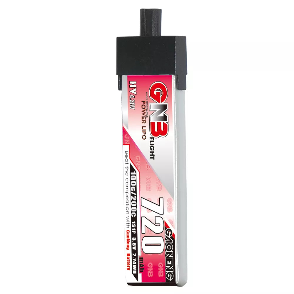 GNB 1S 3.8V HV 720MAH 100C GNB27 Plastic Head LiPo Battery