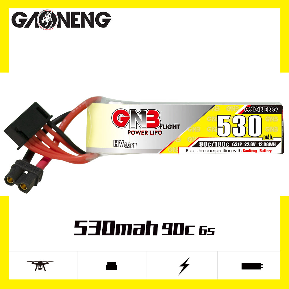 GNB 530mah 6S 22.8V HV 90c  LiPo Battery XT30