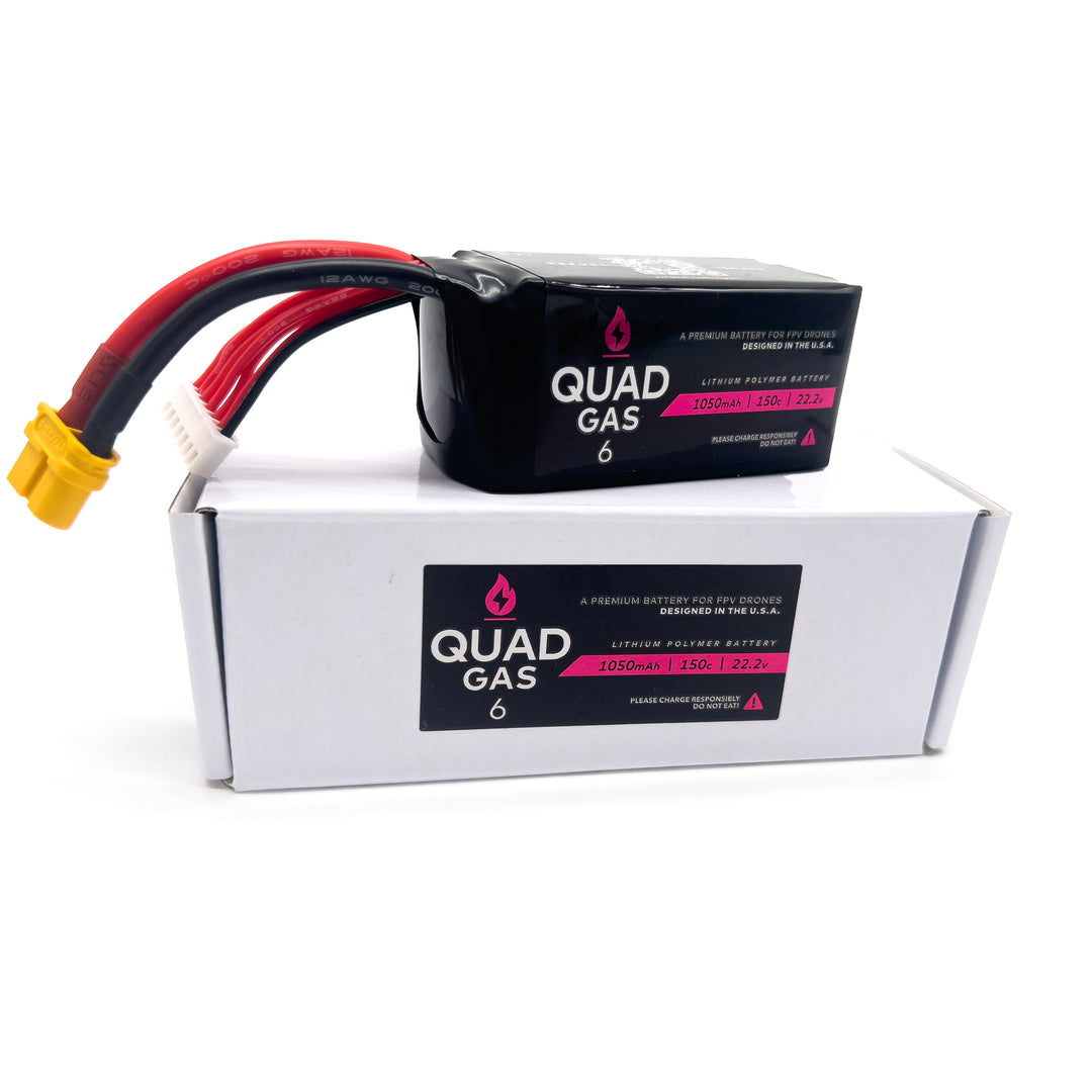 Quad Gas 6S 1050mAh 150c LiPo Battery (1pc)