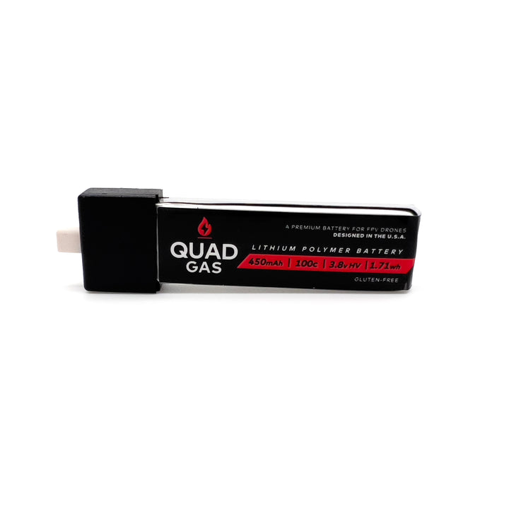 Quad Gas 1S 450mAh V2 100C Battery for Micro/Whoops (5pc) - BT2.0