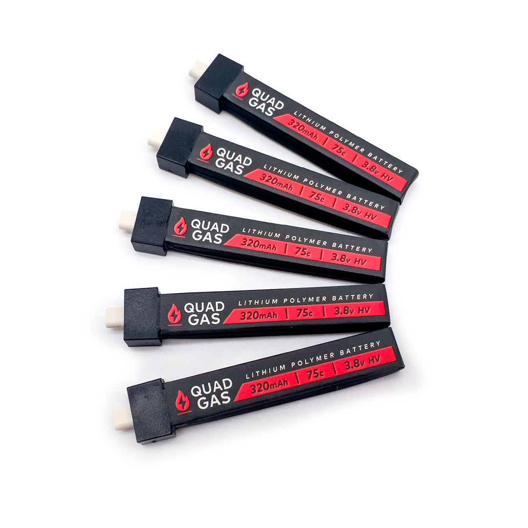 WREKD® Quad Gas 1S 320mAh Ultralight Battery by Dogcom (5 pack)