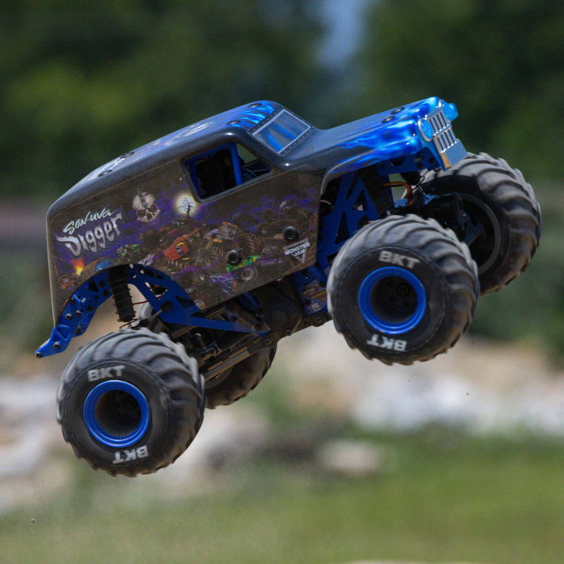 Losi 1/18 Mini LMT 4X4 BLUE Brushed Monster Truck RTR, Son-Uva Digger LOS01026T2