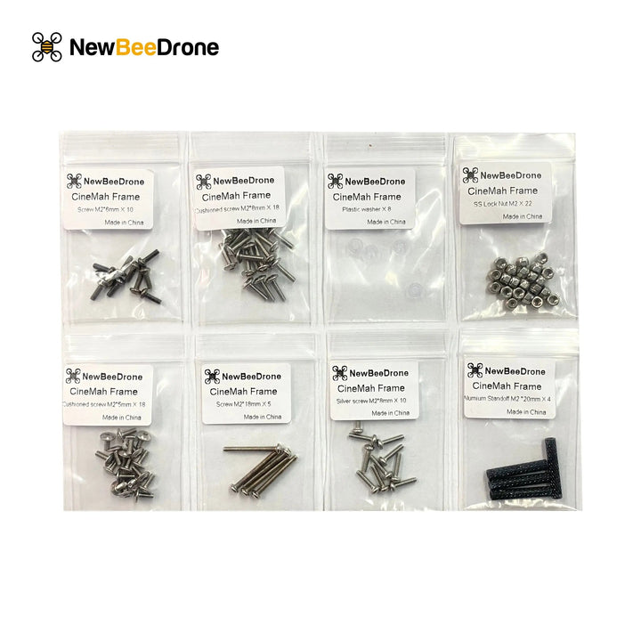 Pièces de rechange pour cadre en fibre de carbone NewBeeDrone CinemAh - Plaque principale, plaques latérales, supports de moteur, etc. 