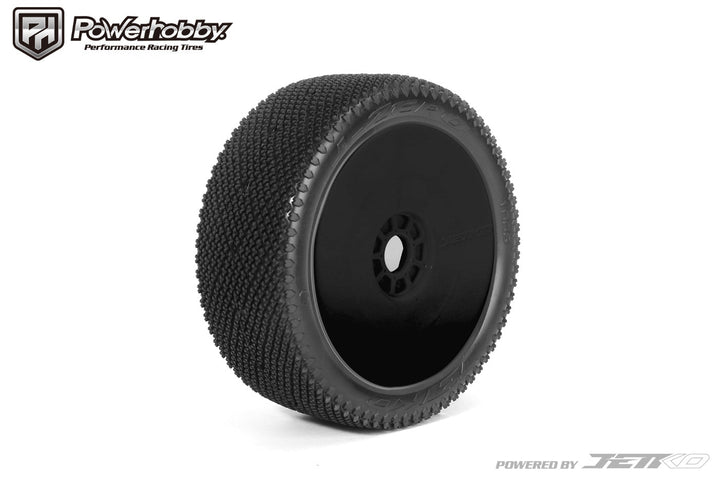 Powerhobby J-Zero 1/8 Buggy Mounted Tires Black Dish Wheels (2) Super Soft