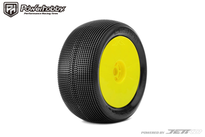 Powerhobby Lesnar 1/8 Truggy Mounted Tires Yellow Dish Wheels (2) Super Soft