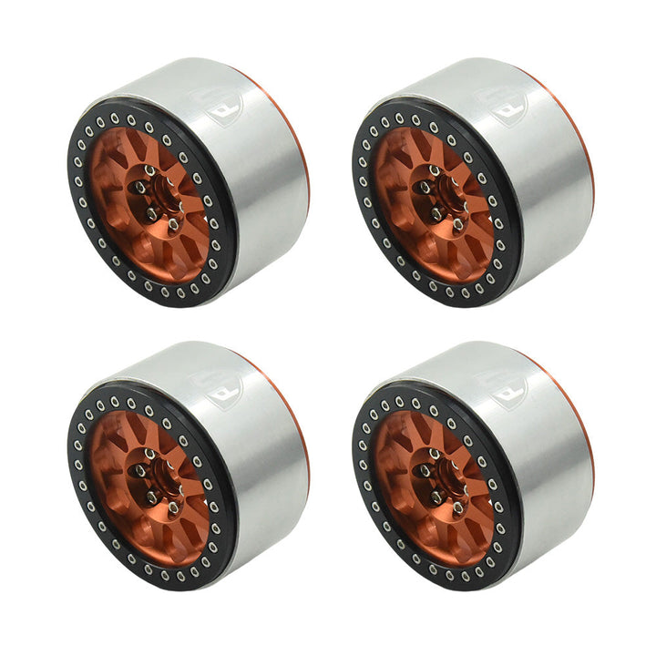 Powerhobby Aluminum 2.2" Beadlock Wheels Orange (4) 1/10 Rock Crawler