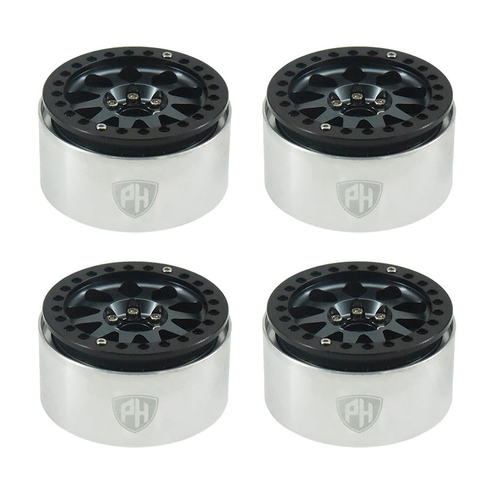 Powerhobby Aluminum 2.2" Beadlock Wheels Grey (4) 1/10 Rock Crawler