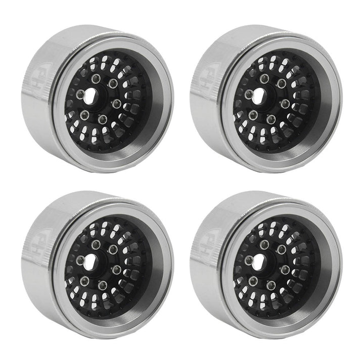 Powerhobby 1.9" 10MM Offset Aluminum Wheels Black (4) 1/10 Cralwer