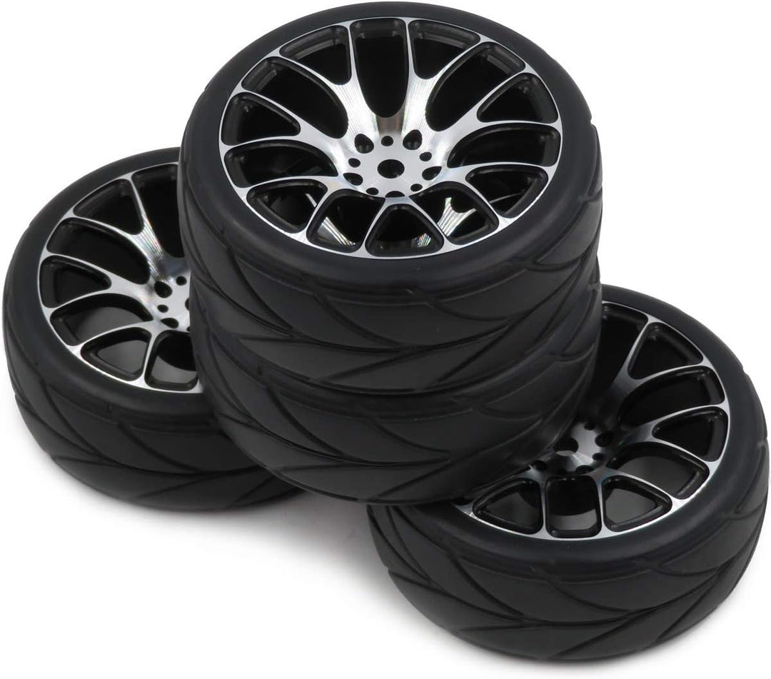 Powerhobby Aluminum On Road Tires / Wheels (4) 1/10 Car 12MM