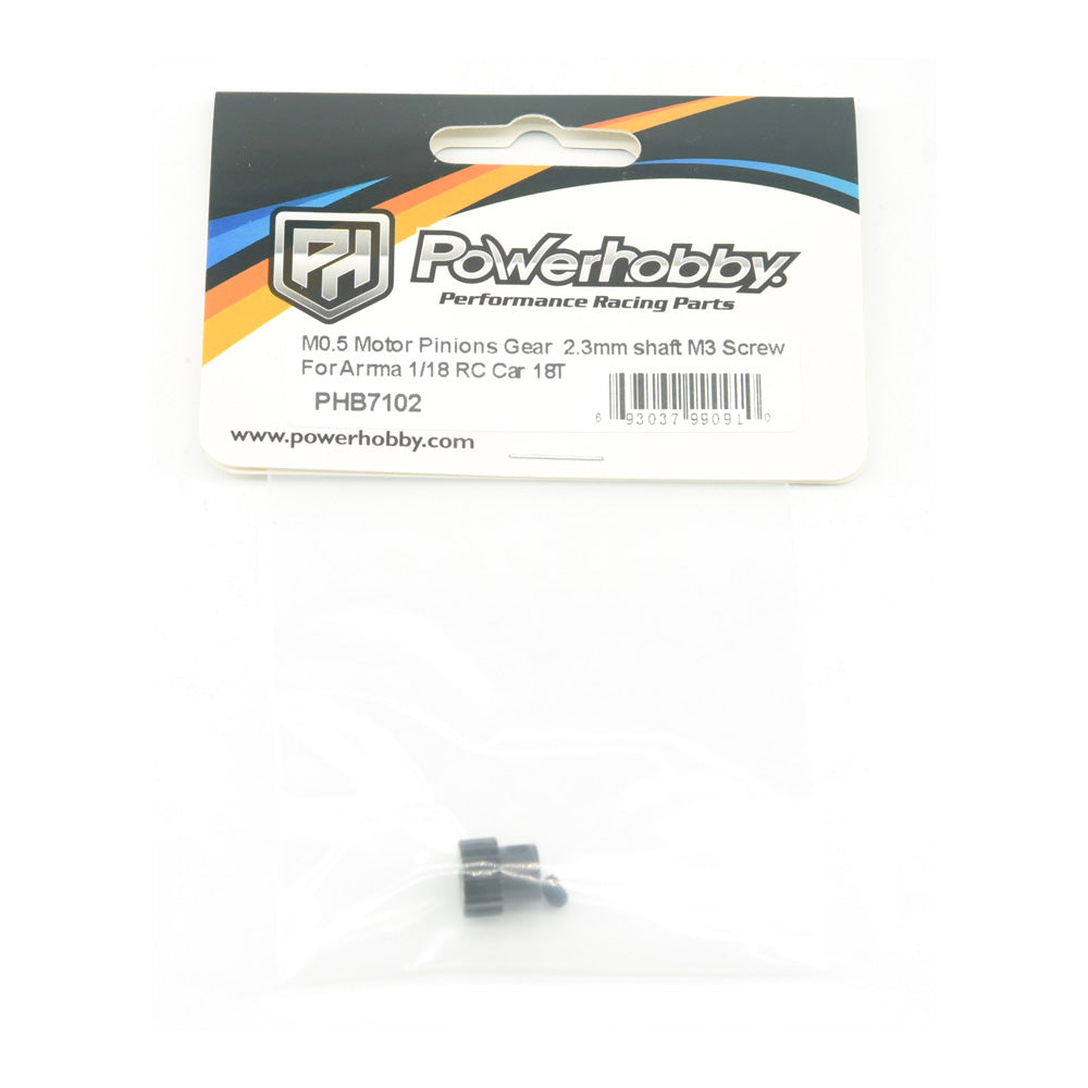 Powerhobby Mod 0.5 2.3mm Bore 18T Pinion Gear Fits Arrma Grom