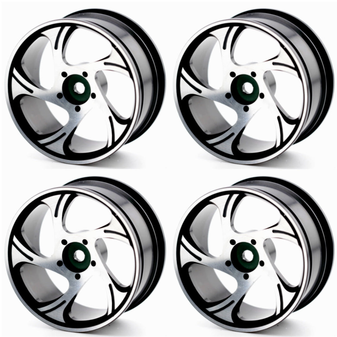Powerhobby Aluminum 1/10 Touring Car Wheels / Rims Black (4) 12mm Hex -