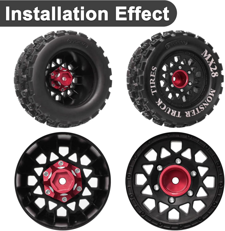 Powerhobby 6x30 to 14mm Aluminum Hex  Adapters (4) Pro-Line Arrma Senton Granite Wheel