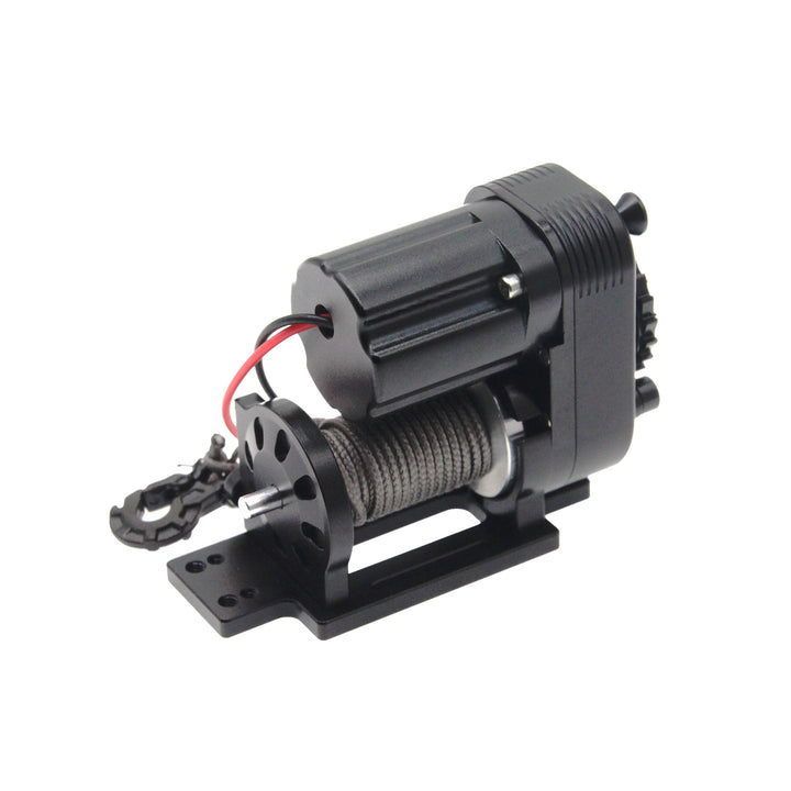 1/10 Simulated 8274 Vertical Winch Aluminum 6-12.4V 50lbs Black for 1/10 Rock Crawler