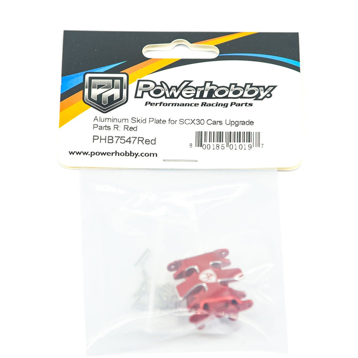 Powerhobby Aluminum Skid Plate Red Axial SCX30