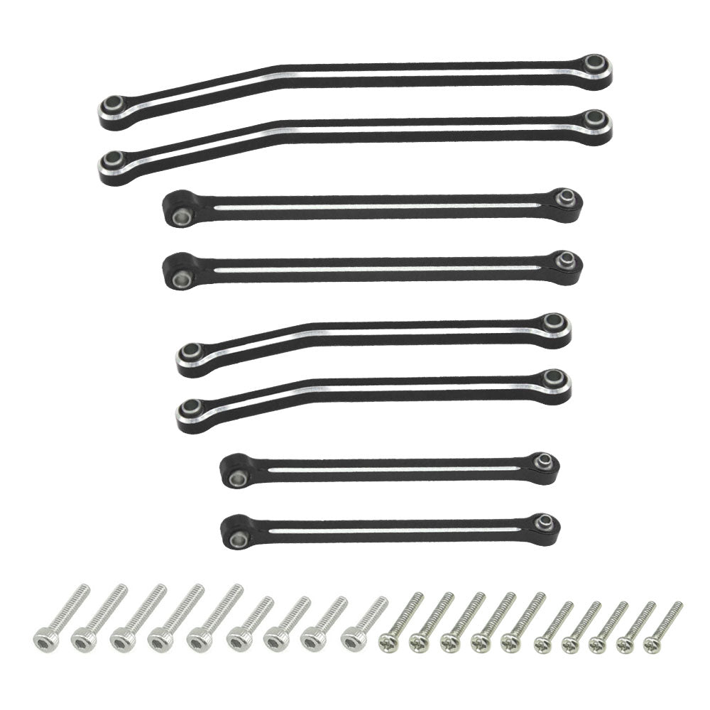 Powerhobby Aluminum Chassis Links + Steering Links Black Axial SCX30