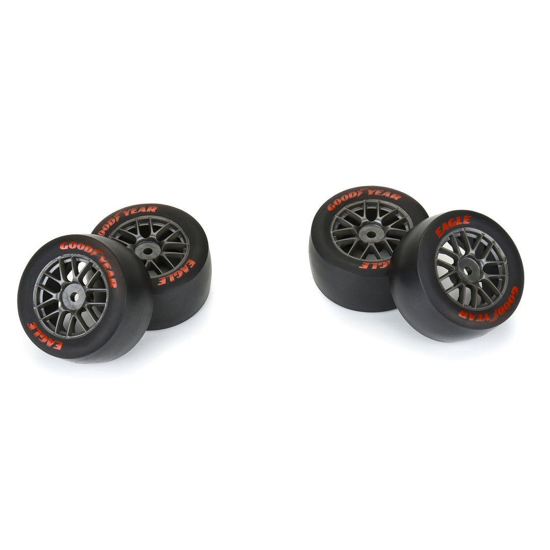 Pro-Line 1/12 Goodyear Eagle Option Tire F/R MTD Gray Wheels (4): Losi NASCAR