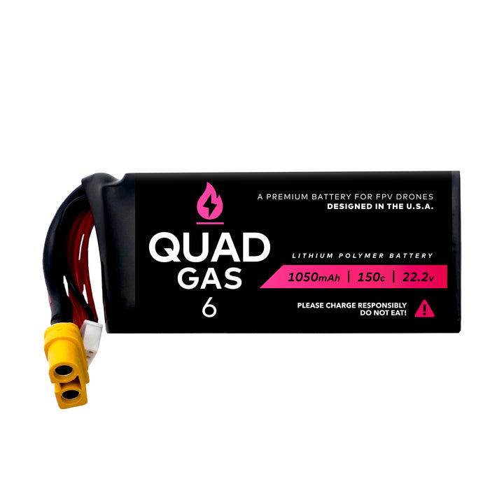 Quad Gas 6S 1050mAh 150c LiPo Battery (1pc)