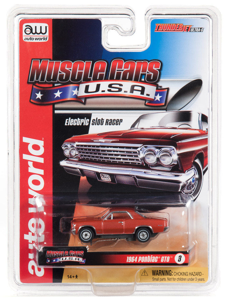 Auto World 1964 Pontiac GTO Red Thunderjet R25 HO Slot Car SC340 for AFX