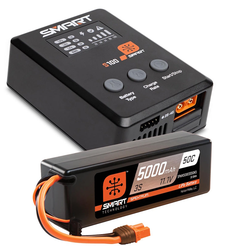 Spektrum SPMX-1033 Smart Powerstage Surface Bundle: 5000mAh 3S 50C LiPo Battery