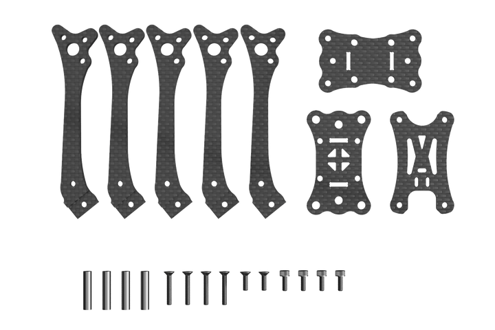 Cuadro de carreras Typhon V7 T700 de 5" de DinDrones: elija la configuración