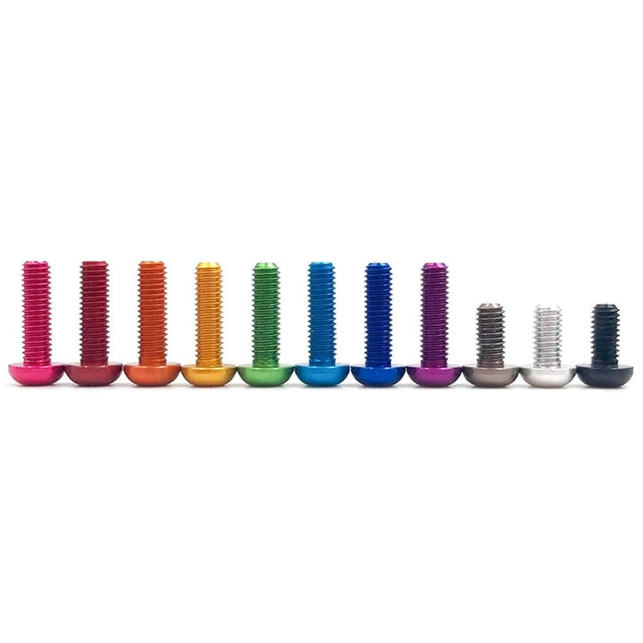 M3 7075 Aluminum Bolt, Hex, Button Head (20pc) - Choose Size / Color