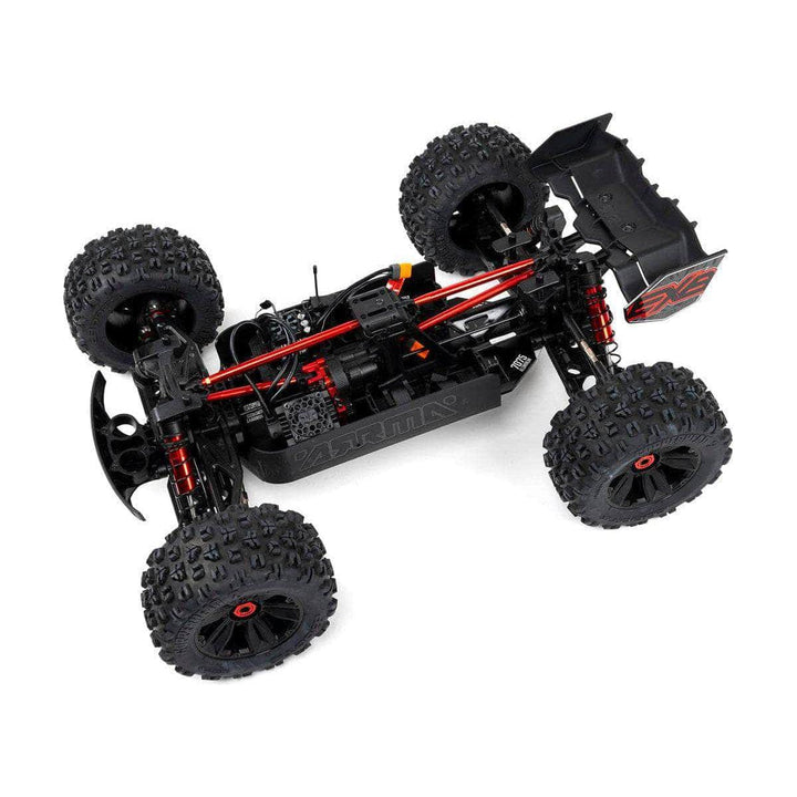 (AS-IS) ARA5808V2, Arrma Kraton 8S BLX EXB Brushless RTR 1/5 4WD Monster Truck (Black) w/DX3 Radio, Smart ESC & AVC at WREKD Co.