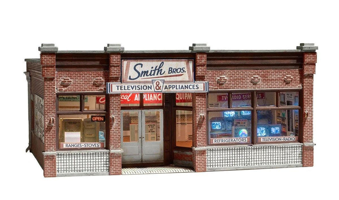Woodland Scenics BR5069 HO Scale Smith Brothers TV & Appliance Built-&-Ready