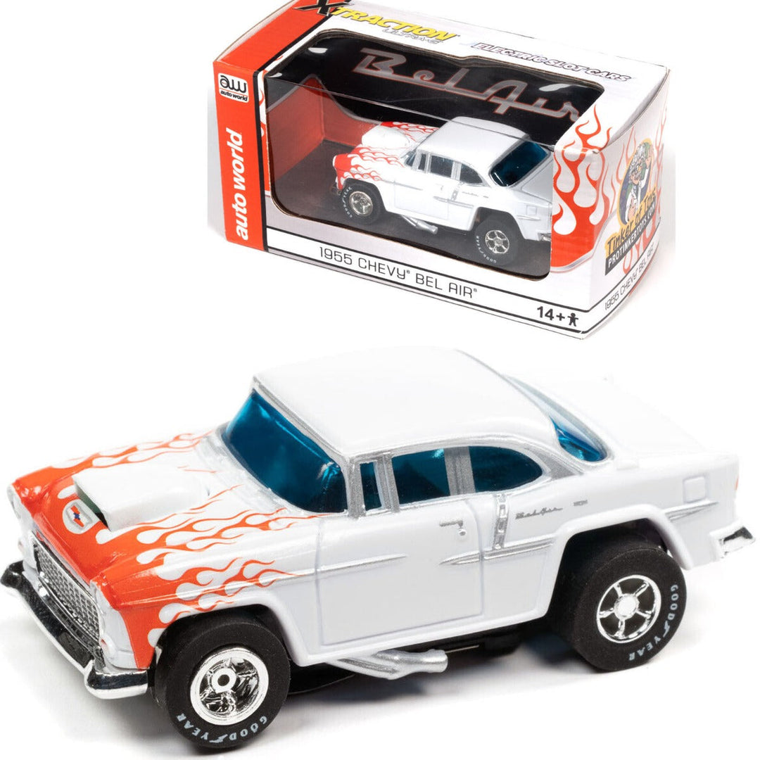 Auto World 1955 Chevy Bel Air Red Flames for AFX HO slot car Exclusive Limited