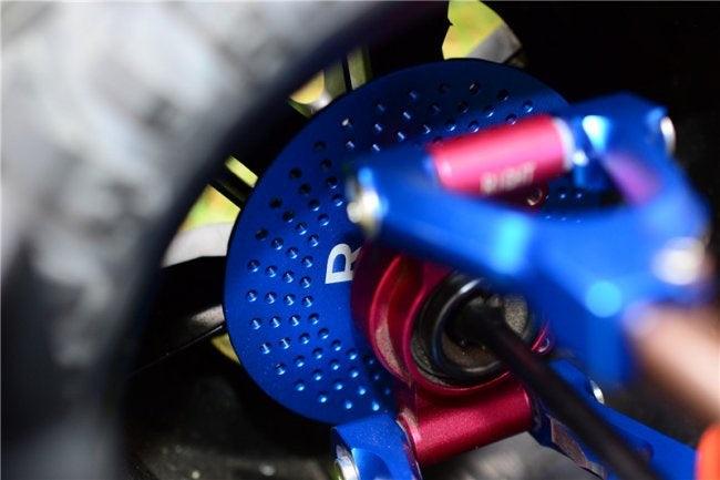 GPM ALUMINUM REAR WHEEL HEX CLAW +3MM WITH BRAKE DISK TRAXXAS X-MAXX 4X4 RED