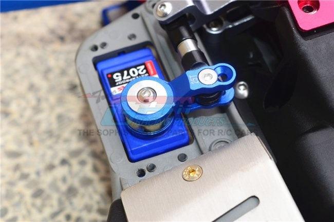 GPM ALUMINUM 25T SERVO HORN W BUILT-IN SPRING TRAXXAS REVO / SUMMIT / X0-1 BLUE