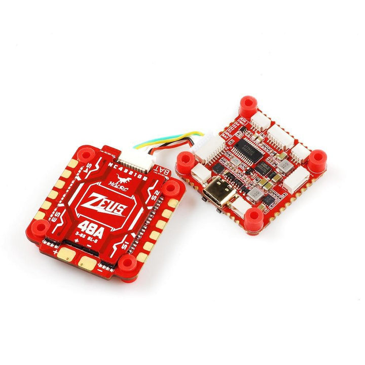 HGLRC Zeus F748 3-6S F722 Stack (Flight Controller + 48A BL_S 4in1 ESC) - 30x30mm at WREKD Co.