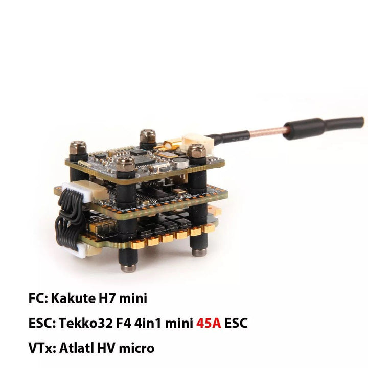 Holybro Kakute H7 Mini V1.3 W/Tekko32 F4 4in1 Mini 45A ESC & Atlatl HV Micro STACK - 20x20mm at WREKD Co.