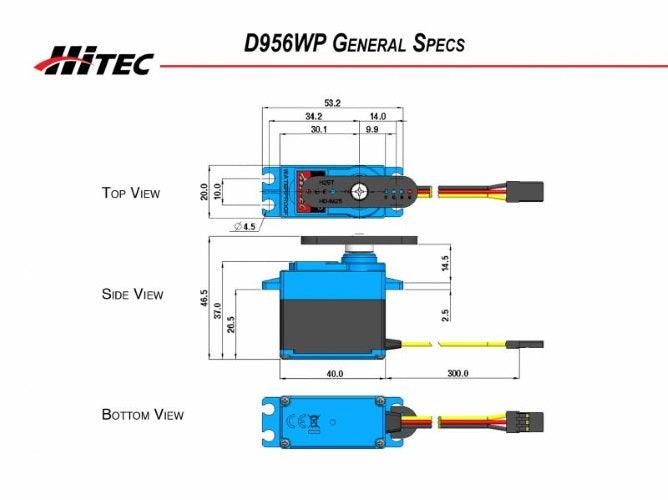 Hitec D956WP High Torque Waterproof Steel Gear Digital Servo 405OZ