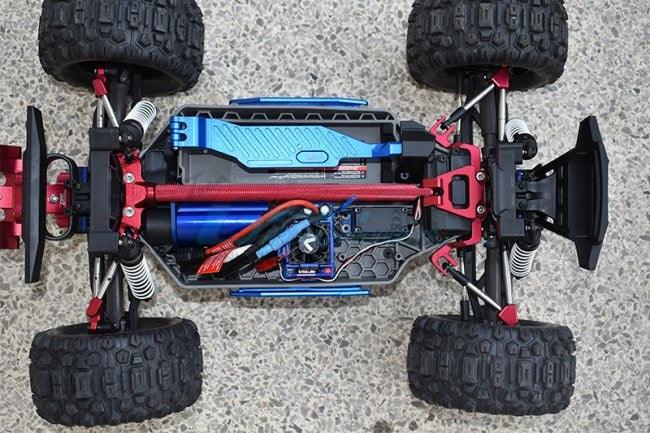 GPM ALUMINUM F/R TIE RODS STABILIZER CENTER BRACE BAR / MOUNT TRAXXAS HOSS BLACK