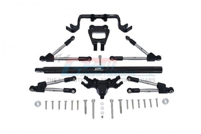 GPM ALUMINUM F/R TIE RODS STABILIZER CENTER BRACE BAR / MOUNT TRAXXAS HOSS BLACK