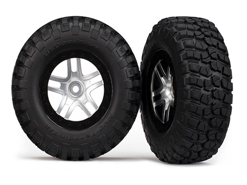 Traxxas 6873 Slash BF Goodrich Tires w/ SCT Split Spoke Stain Chrome Wheels